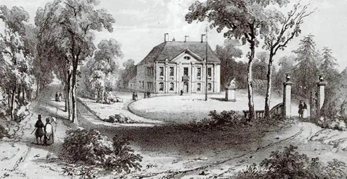 Een schets illustreert het domein van vroeger
