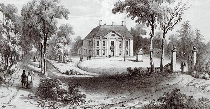Een schets illustreert het domein van vroeger